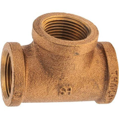 Merit Brass - Class 125, 3/4" Internal Pipe, Brass Tee - FBSPT x FBSPT x FBSPT - Eagle Tool & Supply