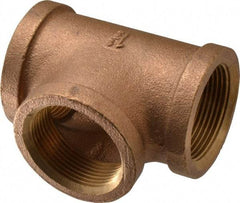 Merit Brass - Class 125, 1-1/2" Internal Pipe, Brass Tee - FBSPT x FBSPT x FBSPT - Eagle Tool & Supply