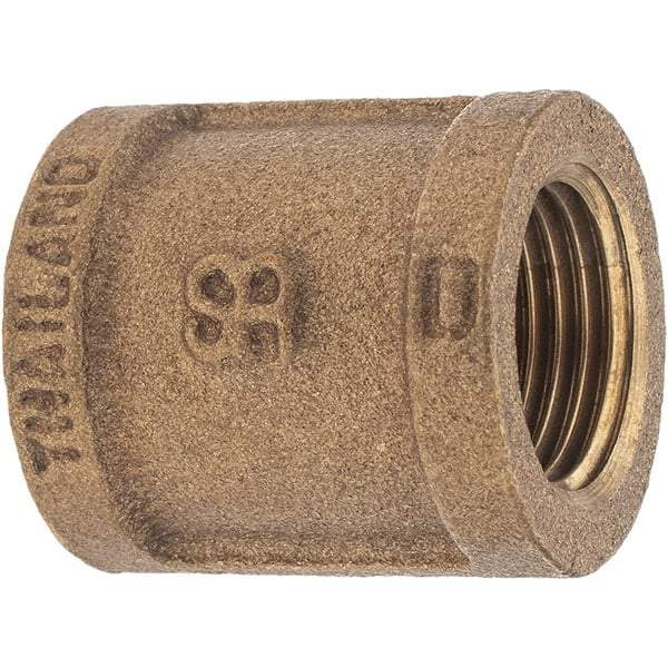 Merit Brass - Class 125, 1/2" Internal Pipe, Brass Coupling - FBSPT x FBSPT - Eagle Tool & Supply