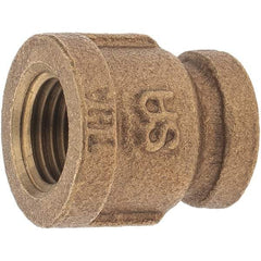 Merit Brass - Class 125, 1/4 x 1/8" Internal Pipe, Brass Reducing Coupling - FBSPT x FBSPT - Eagle Tool & Supply
