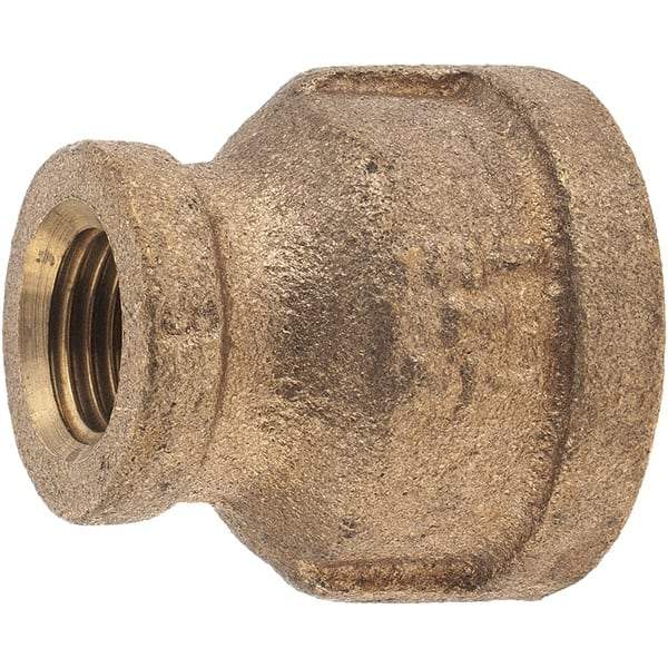 Merit Brass - Class 125, 1/2 x 1/4" Internal Pipe, Brass Reducing Coupling - FBSPT x FBSPT - Eagle Tool & Supply