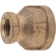Merit Brass - Class 125, 1/2 x 1/4" Internal Pipe, Brass Reducing Coupling - FBSPT x FBSPT - Eagle Tool & Supply