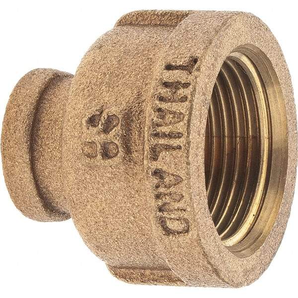 Merit Brass - Class 125, 3/4 x 1/4" Internal Pipe, Brass Reducing Coupling - FBSPT x FBSPT - Eagle Tool & Supply