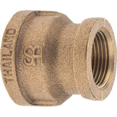 Merit Brass - Class 125, 1 x 3/4" Internal Pipe, Brass Reducing Coupling - FBSPT x FBSPT - Eagle Tool & Supply