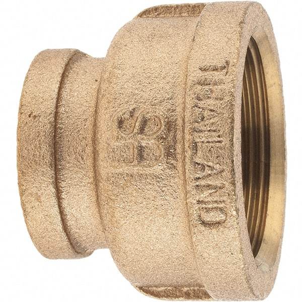 Merit Brass - Class 125, 1-1/2 x 1" Internal Pipe, Brass Reducing Coupling - FBSPT x FBSPT - Eagle Tool & Supply