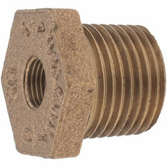 Merit Brass - Class 125, 1/2 x 1/8" Internal Pipe, Brass Hex Bushing - MBSPT x FBSPT - Eagle Tool & Supply