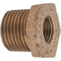 Merit Brass - Class 125, 1/2 x 1/4" Internal Pipe, Brass Hex Bushing - MBSPT x FBSPT - Eagle Tool & Supply