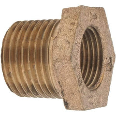Merit Brass - Class 125, 1/2 x 3/8" Internal Pipe, Brass Hex Bushing - MBSPT x FBSPT - Eagle Tool & Supply