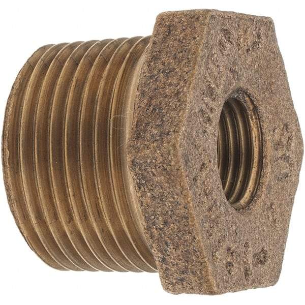 Merit Brass - Class 125, 3/4 x 1/4" Internal Pipe, Brass Hex Bushing - MBSPT x FBSPT - Eagle Tool & Supply