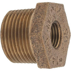 Merit Brass - Class 125, 3/4 x 1/4" Internal Pipe, Brass Hex Bushing - MBSPT x FBSPT - Eagle Tool & Supply