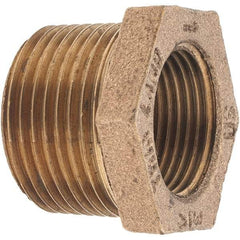Merit Brass - Class 125, 1 x 3/4" Internal Pipe, Brass Hex Bushing - MBSPT x FBSPT - Eagle Tool & Supply