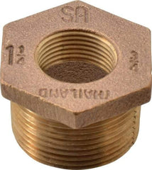 Merit Brass - Class 125, 1-1/4 x 3/4" Internal Pipe, Brass Hex Bushing - MBSPT x FBSPT - Eagle Tool & Supply
