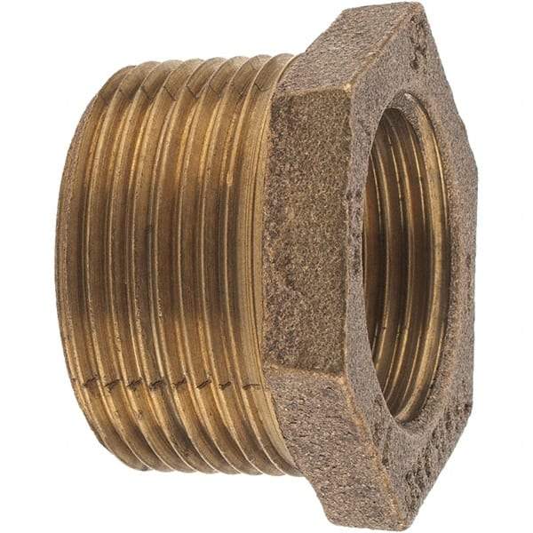 Merit Brass - Class 125, 1-1/4 x 1" Internal Pipe, Brass Hex Bushing - MBSPT x FBSPT - Eagle Tool & Supply