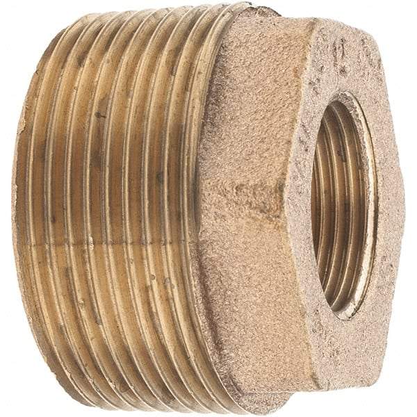 Merit Brass - Class 125, 1-1/2 x 3/4" Internal Pipe, Brass Hex Bushing - MBSPT x FBSPT - Eagle Tool & Supply