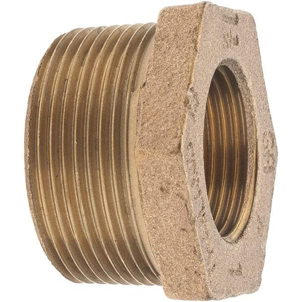 Merit Brass - Class 125, 1-1/2 x 1" Internal Pipe, Brass Hex Bushing - MBSPT x FBSPT - Eagle Tool & Supply
