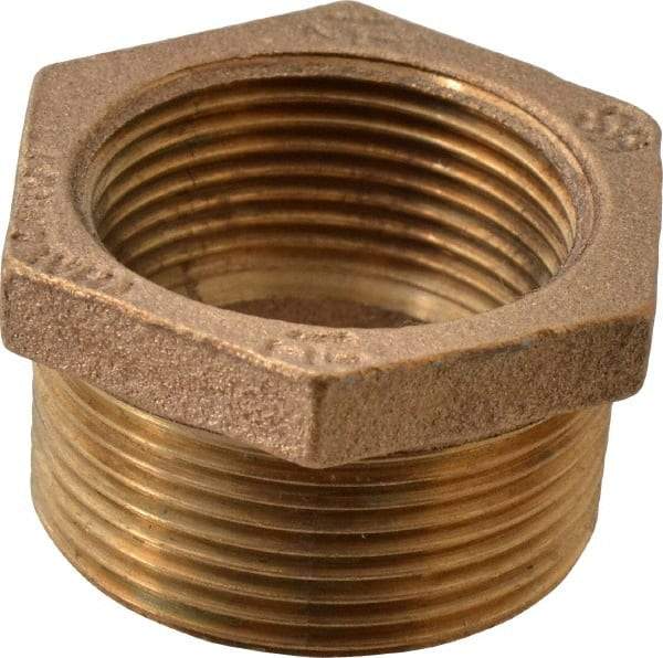 Merit Brass - Class 125, 1-1/2 x 1-1/4" Internal Pipe, Brass Hex Bushing - MBSPT x FBSPT - Eagle Tool & Supply