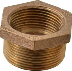 Merit Brass - Class 125, 1-1/2 x 1-1/4" Internal Pipe, Brass Hex Bushing - MBSPT x FBSPT - Eagle Tool & Supply
