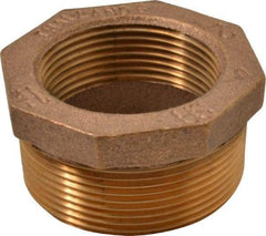 Merit Brass - Class 125, 2 x 1-1/2" Internal Pipe, Brass Hex Bushing - MBSPT x FBSPT - Eagle Tool & Supply