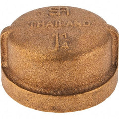 Merit Brass - Class 125, 1-1/4" Internal Pipe, Brass End Cap - FBSPT - Eagle Tool & Supply