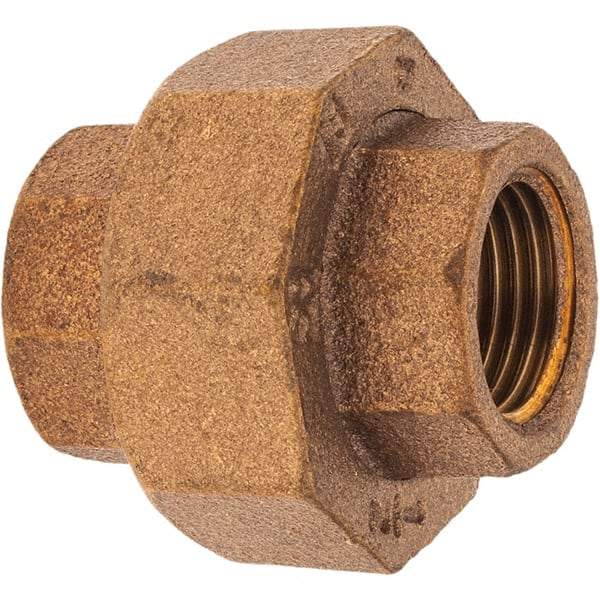 Merit Brass - Class 125, 1/2" Internal Pipe, Brass Union - FBSPT x FBSPT - Eagle Tool & Supply