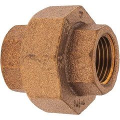 Merit Brass - Class 125, 1/2" Internal Pipe, Brass Union - FBSPT x FBSPT - Eagle Tool & Supply