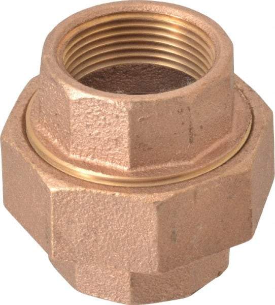 Merit Brass - Class 125, 1-1/4" Internal Pipe, Brass Union - FBSPT x FBSPT - Eagle Tool & Supply