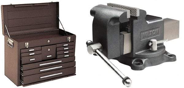 Value Collection - 11 Drawer Tool Chest - 26-1/2" Wide x 12" Deep x 18-7/8" High, Steel, Brown - Eagle Tool & Supply