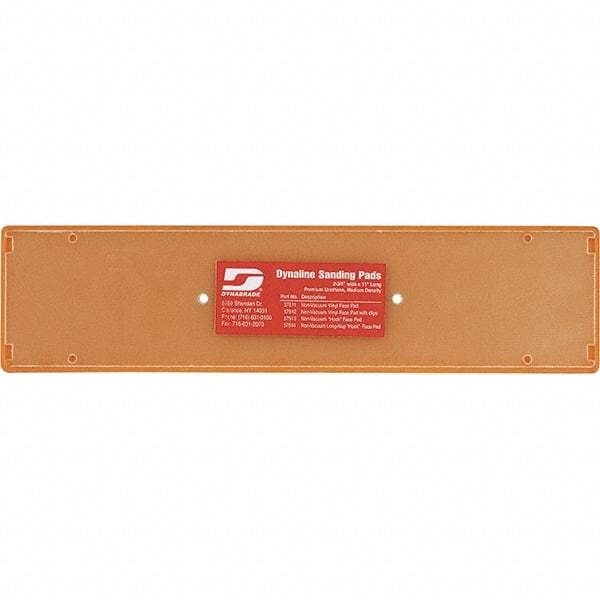 Dynabrade - 11 x 2-3/4" Rectangular Hook Face Backing Pad - File Board Sander Compatible, Screw Attachment, Nonvacuum Pad, 3/8" Thick, Medium Density, Short Nap - Eagle Tool & Supply