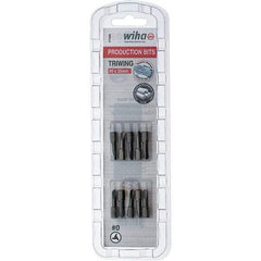 Wiha - 1/4" Drive, #0 Tri-Wing Screwdriver Bit - 1" OAL - Eagle Tool & Supply