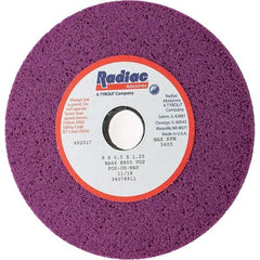 Radiac Abrasives - 8" Diam x 1-1/4" Hole x 1/2" Thick, H Hardness, 46 Grit Surface Grinding Wheel - Aluminum Oxide, Type 1, Coarse Grade, 3,600 Max RPM, Vitrified Bond, No Recess - Eagle Tool & Supply