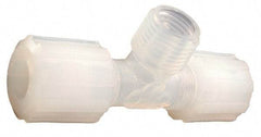 Parker - 3/8" Tube OD, PFA PTFE Plastic Compression Tube Male Branch Tee - 1/8 NPT Pipe, 300°F Max, Plastic Grip - Eagle Tool & Supply