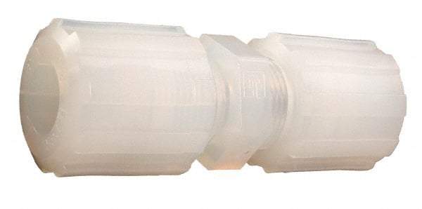 Parker - 1/4" Tube OD, PFA PTFE Plastic Compression Tube Union - 300°F Max, Plastic Grip - Eagle Tool & Supply