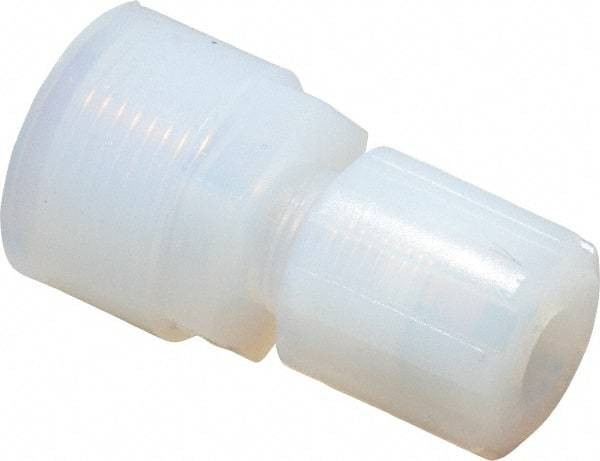 Parker - 3/8" Tube OD, PFA PTFE Plastic Compression Tube Female Straight Adapter - 1/2 NPT Pipe, 300°F Max, Plastic Grip - Eagle Tool & Supply