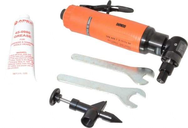 Dotco - 1/4" Collet, Angle Handle, Air Angle Die Grinder - 18,000 RPM, Rear Exhaust, 38 CFM, 0.9 hp, 90 psi, 1/4" Inlet - Eagle Tool & Supply