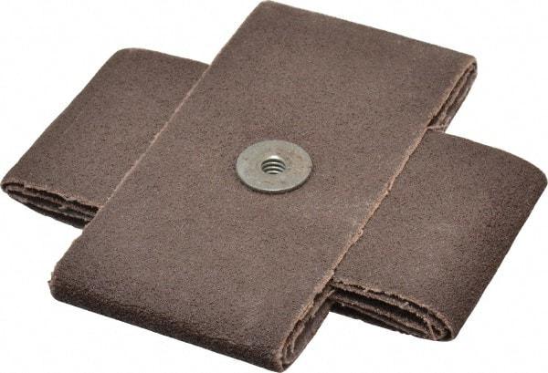 Made in USA - 60 Grit, Medium Grade, Aluminum Oxide Cross Pad - 4" Long x 2" Wide x 2" Thick, Cloth Backed, X Backing Weight, 10 Ply, 12,000 Max RPM - Eagle Tool & Supply