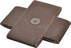 Made in USA - 60 Grit, Medium Grade, Aluminum Oxide Cross Pad - 4" Long x 2" Wide x 2" Thick, Cloth Backed, X Backing Weight, 10 Ply, 12,000 Max RPM - Eagle Tool & Supply