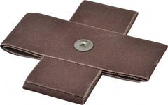 Made in USA - 120 Grit, Fine Grade, Aluminum Oxide Cross Pad - 5" Long x 2" Wide x 2" Thick, Cloth Backed, X Backing Weight, 8 Ply, 7,500 Max RPM - Eagle Tool & Supply