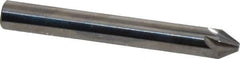 Made in USA - 1/4" Head Diam, 1/4" Shank Diam, 6 Flute 60° Solid Carbide Countersink - Bright Finish, 2" OAL, 0.078" Nose Diam, Single End, Straight Shank, Right Hand Cut - Eagle Tool & Supply