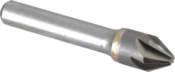 Made in USA - 1/2" Head Diam, 3/8" Shank Diam, 6 Flute 60° Solid Carbide Countersink - Eagle Tool & Supply