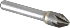 Made in USA - 1/2" Head Diam, 3/8" Shank Diam, 6 Flute 60° Solid Carbide Countersink - Eagle Tool & Supply