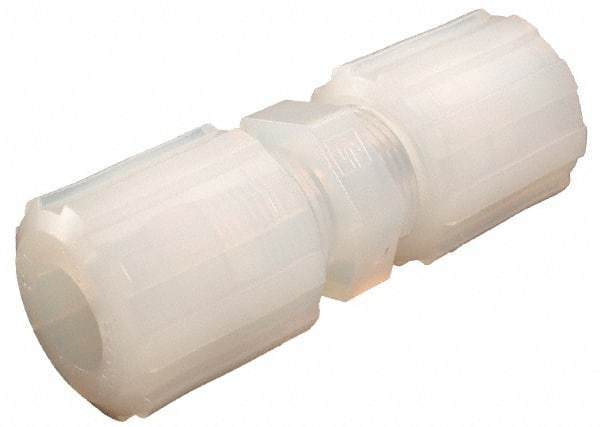 Parker - 1/8" Tube OD, PFA PTFE Plastic Compression Tube Union - 325°F Max, Plastic Grip - Eagle Tool & Supply