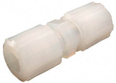Parker - 1/8" Tube OD, PFA PTFE Plastic Compression Tube Union - 325°F Max, Plastic Grip - Eagle Tool & Supply