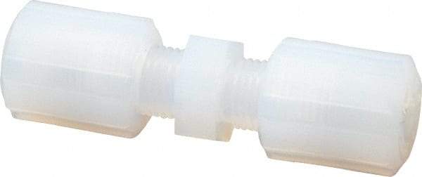 Parker - 1/4" Tube OD, PFA PTFE Plastic Compression Tube Union - 325°F Max, Plastic Grip - Eagle Tool & Supply