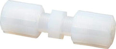Parker - 1/4" Tube OD, PFA PTFE Plastic Compression Tube Union - 325°F Max, Plastic Grip - Eagle Tool & Supply