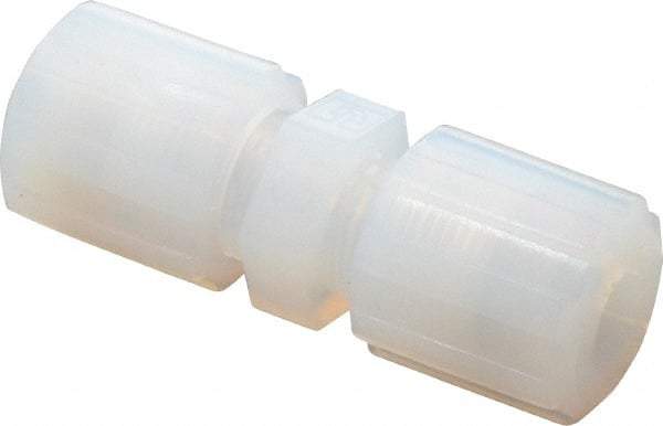 Parker - 3/8" Tube OD, PFA PTFE Plastic Compression Tube Union - 325°F Max, Plastic Grip - Eagle Tool & Supply