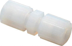 Parker - 3/8" Tube OD, PFA PTFE Plastic Compression Tube Union - 325°F Max, Plastic Grip - Eagle Tool & Supply