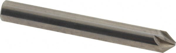 Made in USA - 1/4" Head Diam, 1/4" Shank Diam, 6 Flute 82° Solid Carbide Countersink - Eagle Tool & Supply