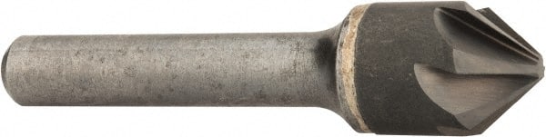 Made in USA - 5/8" Head Diam, 3/8" Shank Diam, 6 Flute 82° Solid Carbide Countersink - Eagle Tool & Supply