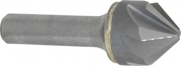 Made in USA - 1" Head Diam, 1/2" Shank Diam, 6 Flute 90° Solid Carbide Countersink - Eagle Tool & Supply
