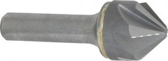 Made in USA - 1" Head Diam, 1/2" Shank Diam, 6 Flute 90° Solid Carbide Countersink - Eagle Tool & Supply